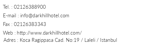 Dark Hill Hotel telefon numaralar, faks, e-mail, posta adresi ve iletiim bilgileri